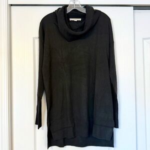 LOFT Black Cowl Neck Tunic Sweater Medium NWT